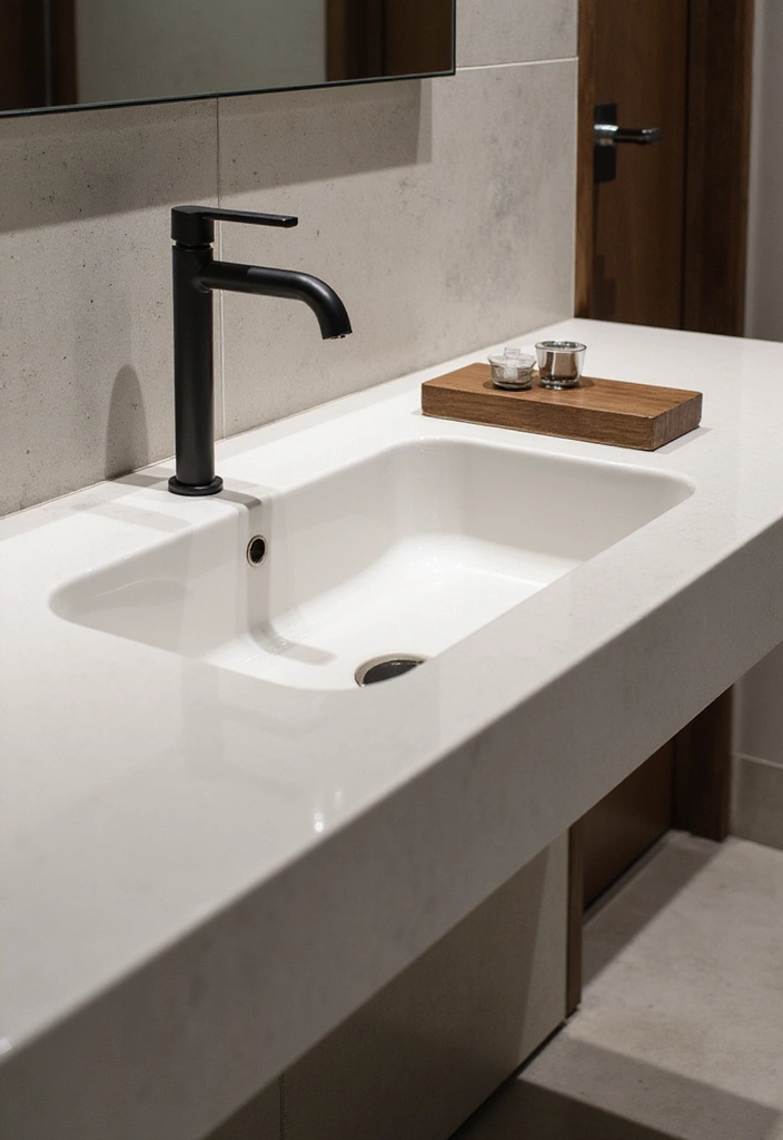 27 Small Bathroom Sink Ideas That Save Space Stylishly 9 27 Small Bathroom Sink Ideas That Save Space Stylishly - 8. Integrated Sink Counters