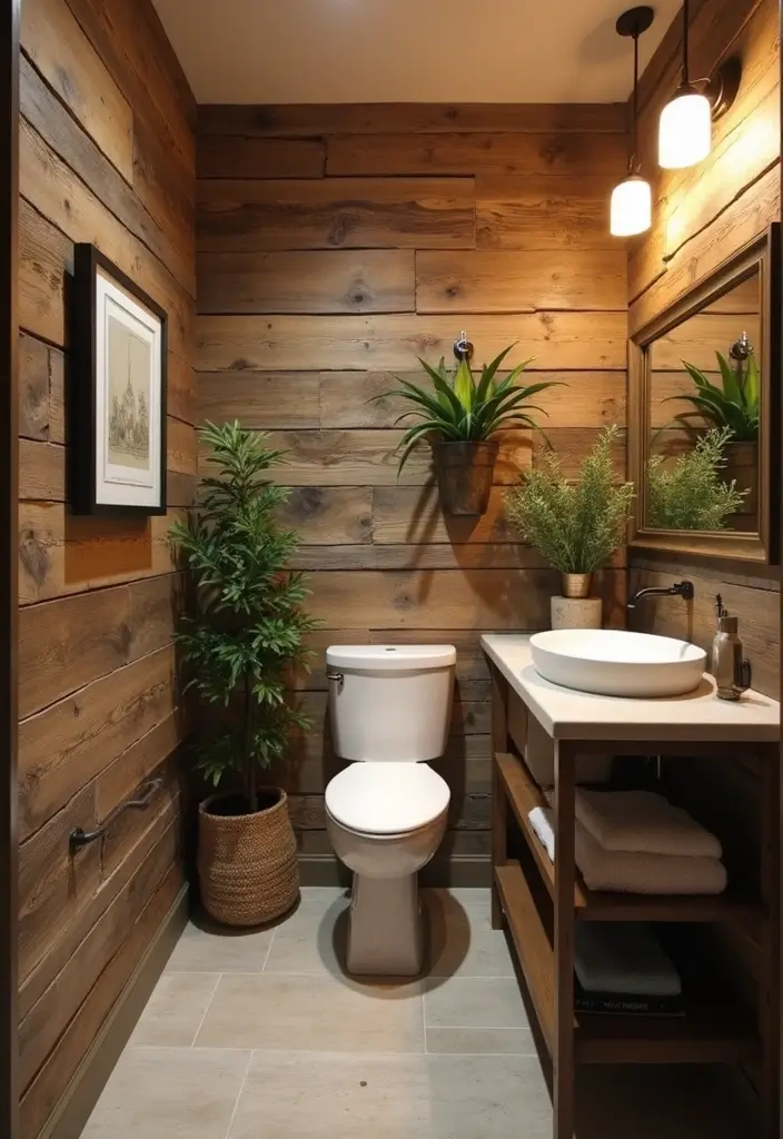27 Small Cabin Bathroom Ideas With Rustic Charm 2 27 Small Cabin Bathroom Ideas With Rustic Charm - 1. Reclaimed Wood Walls
