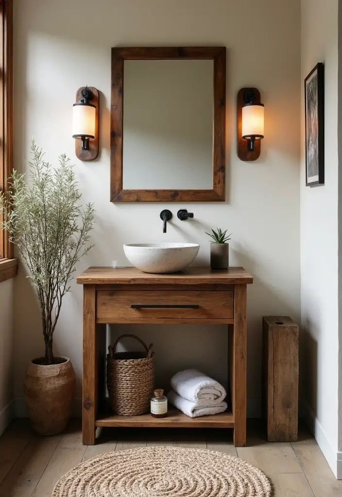 27 Small Cabin Bathroom Ideas With Rustic Charm 18 27 Small Cabin Bathroom Ideas With Rustic Charm - 17. Freestanding Vanities