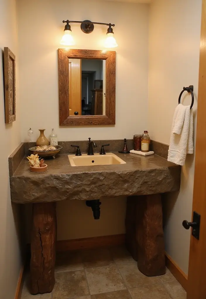 27 Small Cabin Bathroom Ideas With Rustic Charm 24 27 Small Cabin Bathroom Ideas With Rustic Charm - 23. Unique Sink Designs