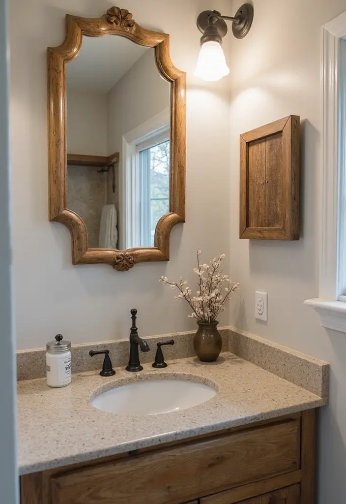 27 Small Cabin Bathroom Ideas With Rustic Charm 27 27 Small Cabin Bathroom Ideas With Rustic Charm - 26. Rustic Mirror Options