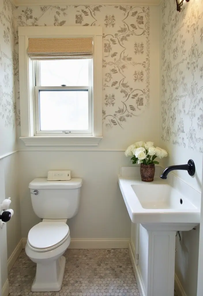 27 Small Victorian Bathroom Designs That Feel Classic 15 27 Small Victorian Bathroom Designs That Feel Classic - 14. Stenciled Walls