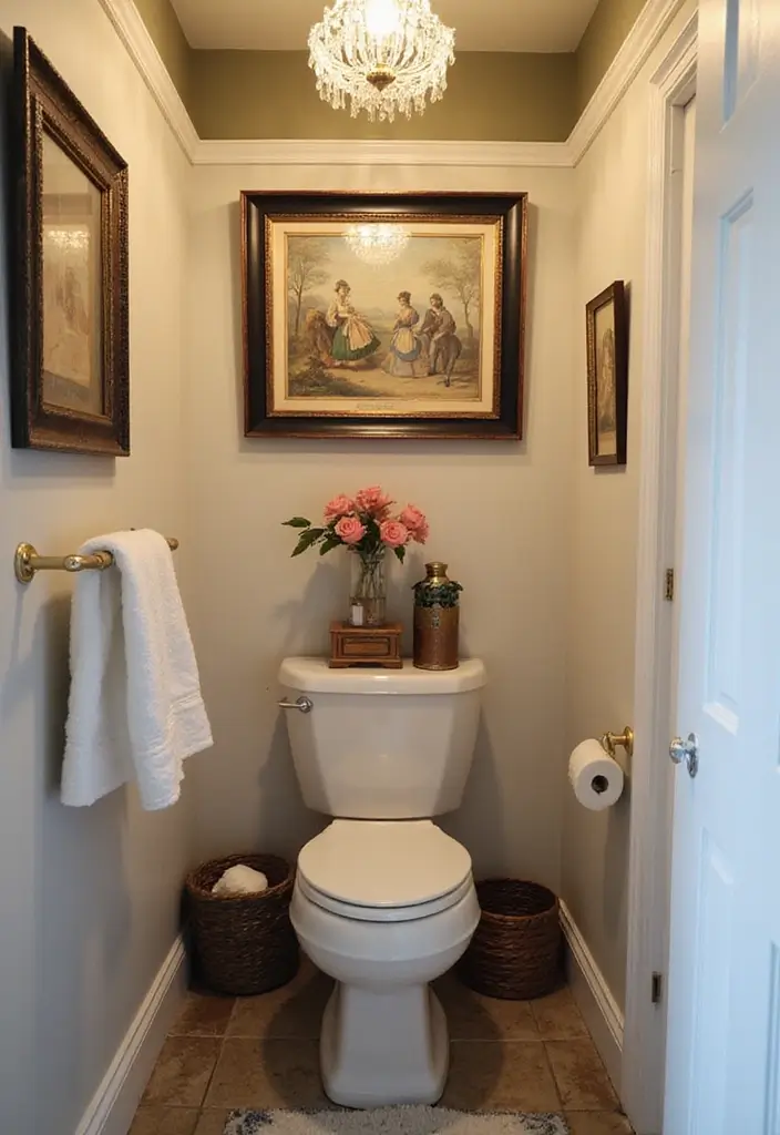 27 Small Victorian Bathroom Designs That Feel Classic 17 27 Small Victorian Bathroom Designs That Feel Classic - 16. Victorian-inspired Artwork
