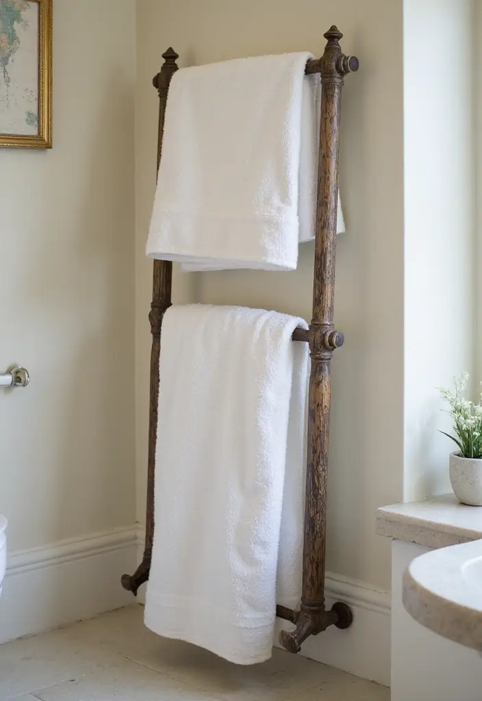 27 Small Victorian Bathroom Designs That Feel Classic 19 27 Small Victorian Bathroom Designs That Feel Classic - 18. Vintage Towel Racks