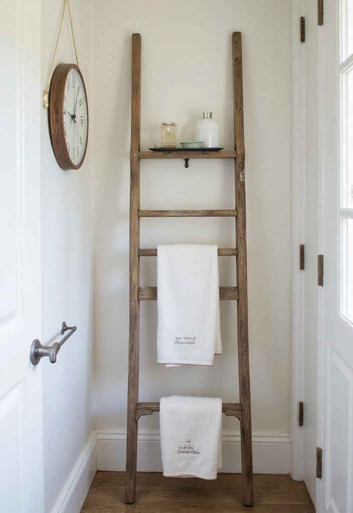 27 Small Victorian Bathroom Designs That Feel Classic 22 27 Small Victorian Bathroom Designs That Feel Classic - 21. A Vintage Ladder