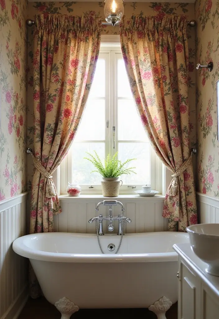27 Small Victorian Bathroom Designs That Feel Classic 23 27 Small Victorian Bathroom Designs That Feel Classic - 22. Floral Accents