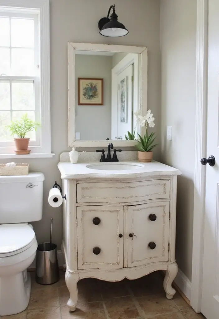 27 Small Victorian Bathroom Designs That Feel Classic 24 27 Small Victorian Bathroom Designs That Feel Classic - 23. Repurposed Furniture