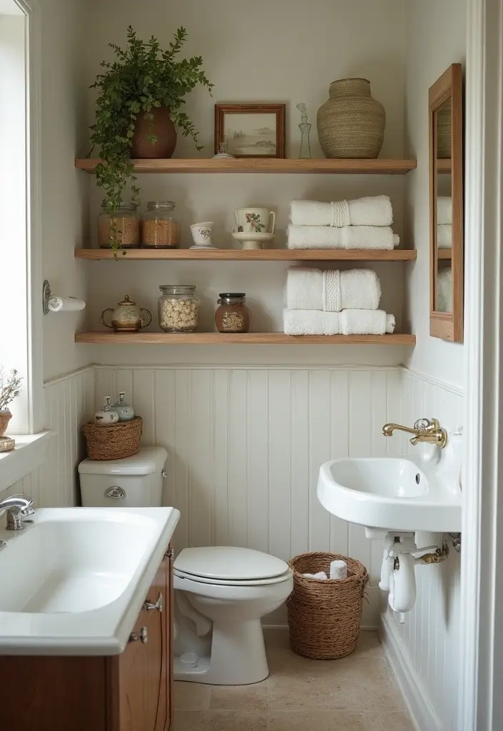 27 Small Victorian Bathroom Designs That Feel Classic 5 27 Small Victorian Bathroom Designs That Feel Classic - 4. Clever Shelving Solutions