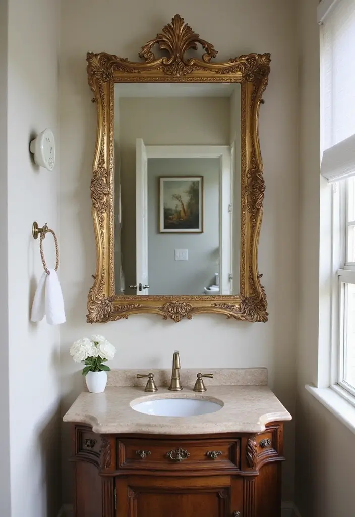 27 Small Victorian Bathroom Designs That Feel Classic 7 27 Small Victorian Bathroom Designs That Feel Classic - 6. Antique Mirrors