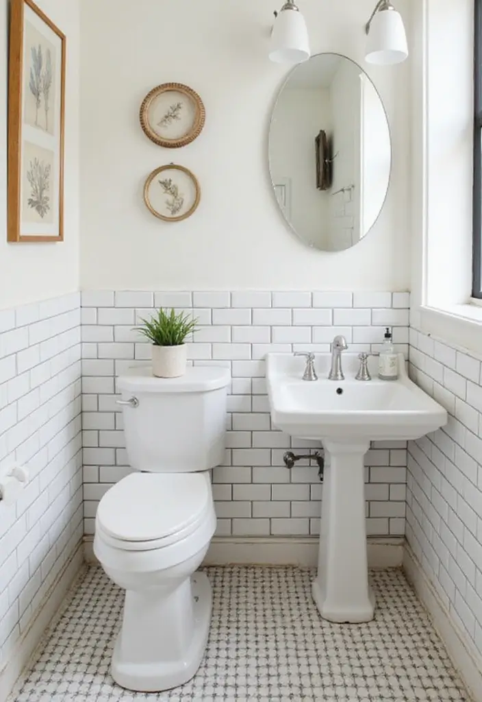 27 Subway Tile Bathroom Wall Designs That Never Go Out of Style 13 27 Subway Tile Bathroom Wall Designs That Never Go Out of Style - 12. Subway Tiles in Half-Bathrooms