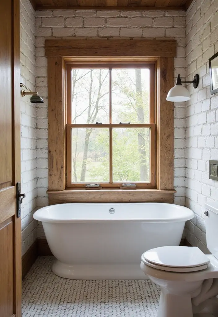 27 Subway Tile Bathroom Wall Designs That Never Go Out of Style 15 27 Subway Tile Bathroom Wall Designs That Never Go Out of Style - 14. Subway Tiles Framed with Wood