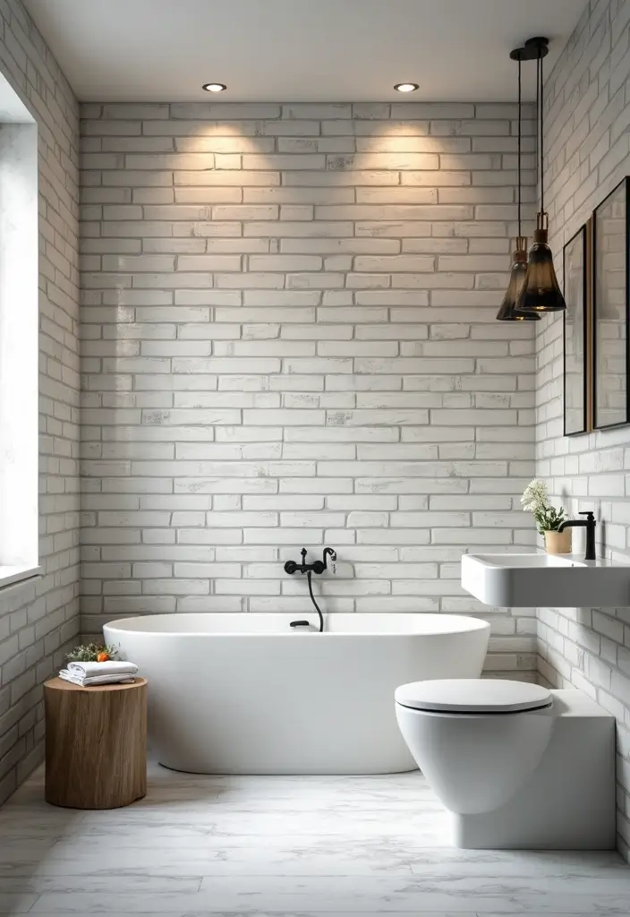 27 Subway Tile Bathroom Wall Designs That Never Go Out of Style 28 27 Subway Tile Bathroom Wall Designs That Never Go Out of Style - 27. Subway Tiles as a Full Wall Feature