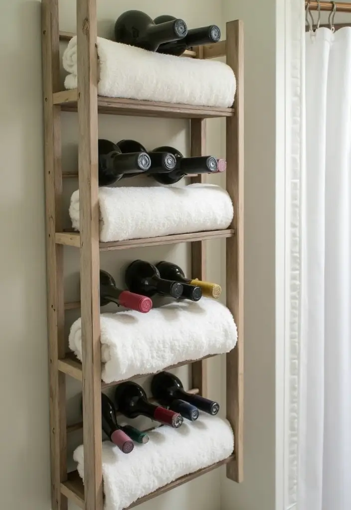 28 Bathroom Caddy Ideas That Organize With Style 13 28 Bathroom Caddy Ideas That Organize With Style - 12. Repurposed Wine Racks: A Unique Twist
