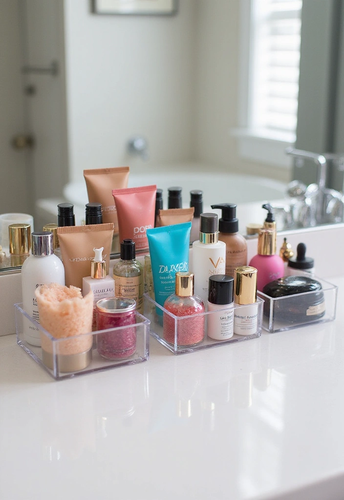 28 Bathroom Caddy Ideas That Organize With Style 16 28 Bathroom Caddy Ideas That Organize With Style - 15. Acrylic Storage: Clear and Modern