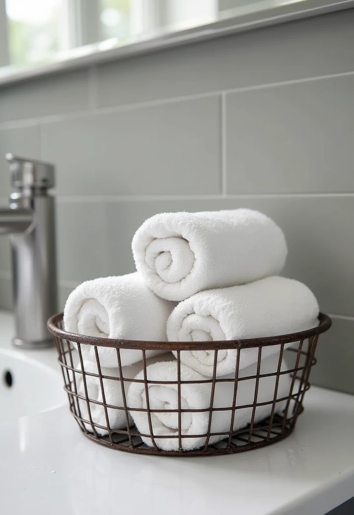 28 Bathroom Caddy Ideas That Organize With Style 17 28 Bathroom Caddy Ideas That Organize With Style - 16. Wire Baskets: Industrial Edge