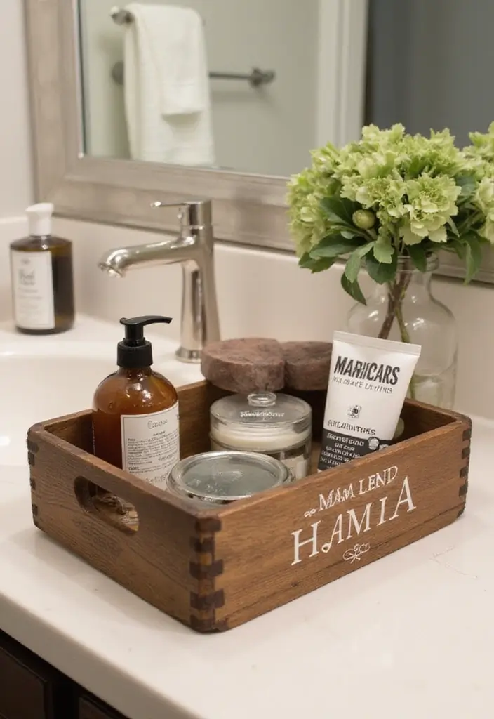 28 Bathroom Caddy Ideas That Organize With Style 26 28 Bathroom Caddy Ideas That Organize With Style - 25. Personalized Caddies: Make It Yours