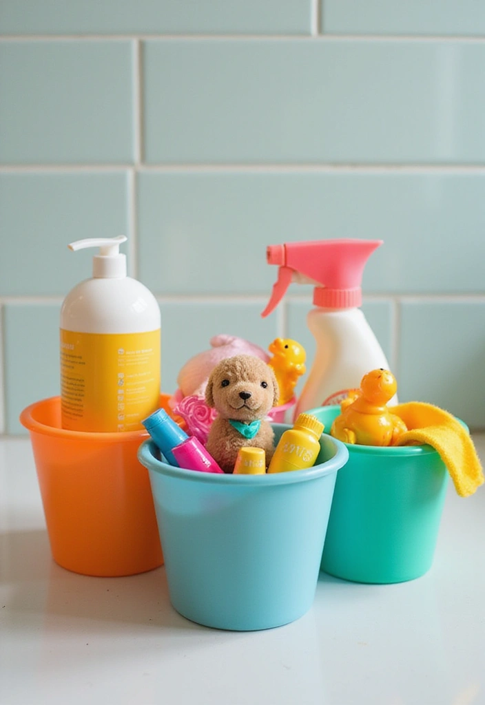 28 Bathroom Caddy Ideas That Organize With Style 6 28 Bathroom Caddy Ideas That Organize With Style - 5. Colorful Plastic Caddies: Fun and Functional