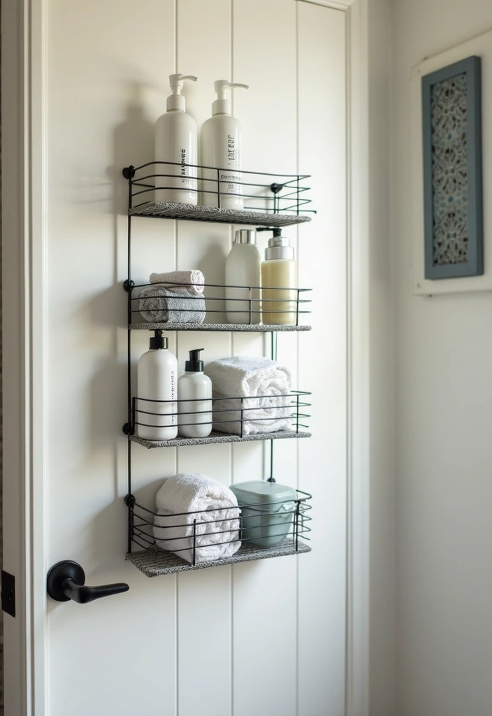 28 Bathroom Caddy Ideas That Organize With Style 8 28 Bathroom Caddy Ideas That Organize With Style - 7. Hanging Wall Caddies: Space-Saving Wonders
