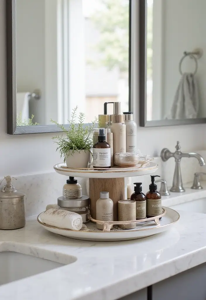 28 Bathroom Caddy Ideas That Organize With Style 10 28 Bathroom Caddy Ideas That Organize With Style - 9. Tiered Caddies: Elevate Your Organization