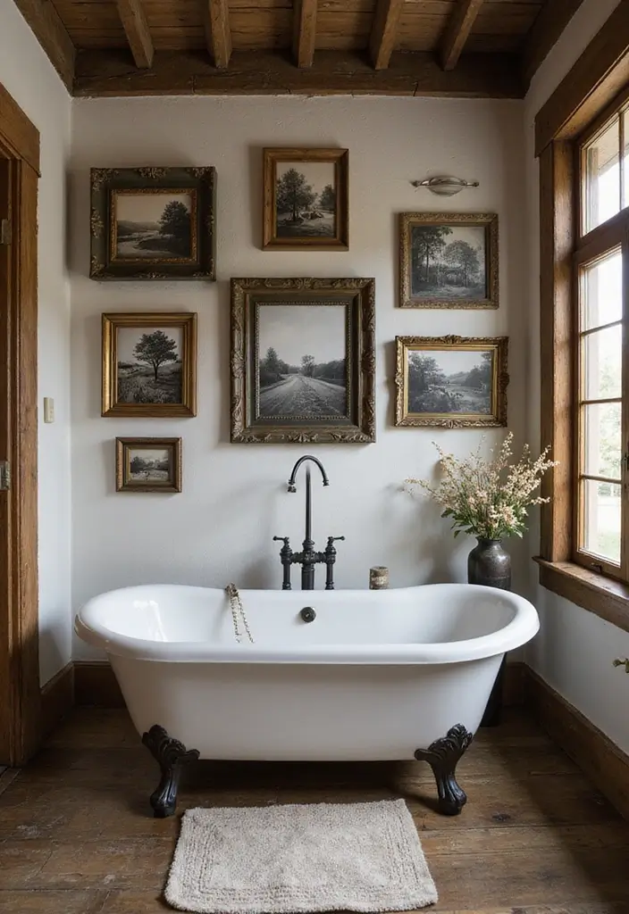 28 Bathroom Country Style Ideas Full of Rustic Charm 12 28 Bathroom Country Style Ideas Full of Rustic Charm - 11. Rustic Wall Art