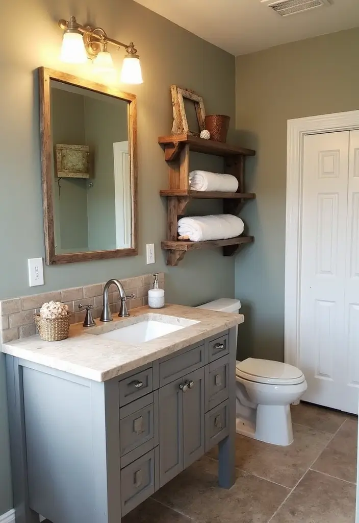 28 Bathroom Country Style Ideas Full of Rustic Charm 22 28 Bathroom Country Style Ideas Full of Rustic Charm - 21. Unique Shelving