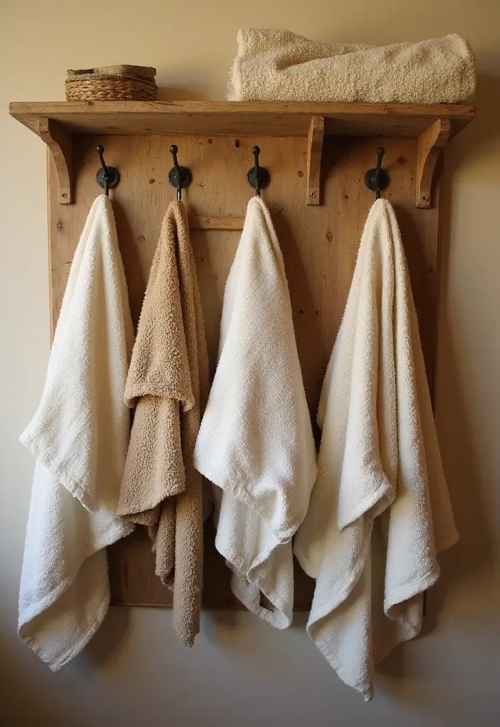 28 Bathroom Country Style Ideas Full of Rustic Charm 23 28 Bathroom Country Style Ideas Full of Rustic Charm - 22. Rustic Racks and Hooks