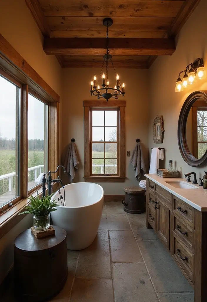 28 Bathroom Country Style Ideas Full of Rustic Charm 4 28 Bathroom Country Style Ideas Full of Rustic Charm - 3. Farmhouse Lighting Fixtures