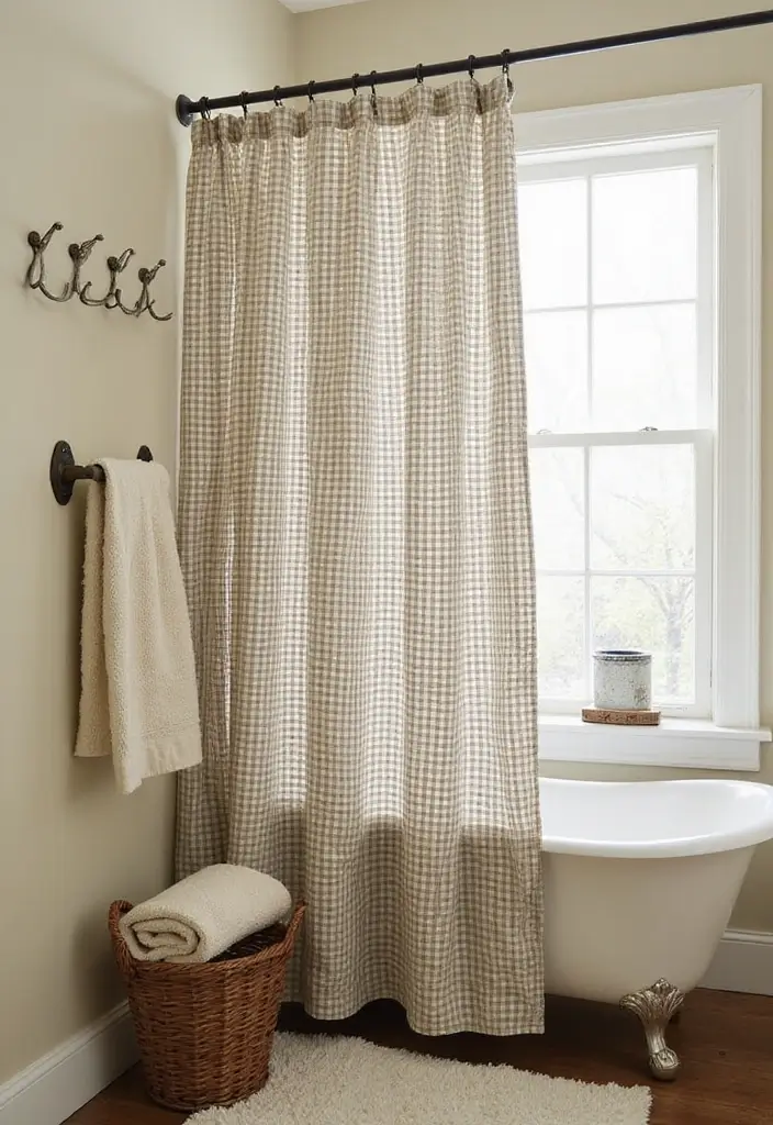 28 Bathroom Country Style Ideas Full of Rustic Charm 10 28 Bathroom Country Style Ideas Full of Rustic Charm - 9. Farmhouse Shower Curtain