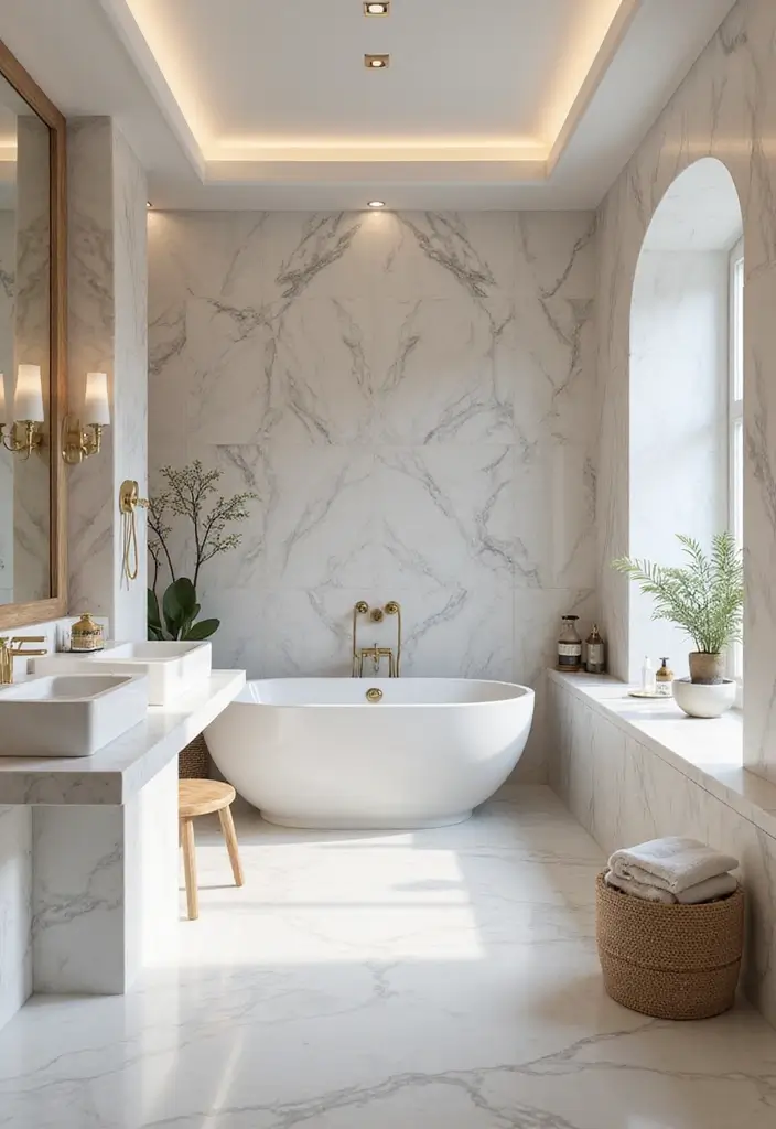 28 Bathroom Decor Luxury Ideas for a Glam Makeover 2 28 Bathroom Decor Luxury Ideas for a Glam Makeover - 1. Marble Elegance