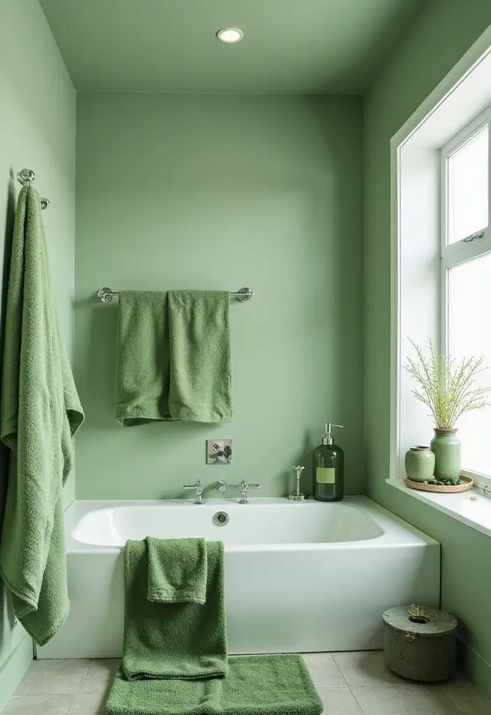 28 Bathroom Ideas Green and Serene for a Natural Vibe 17 28 Bathroom Ideas Green and Serene for a Natural Vibe - 16. Stylish Green Accessories