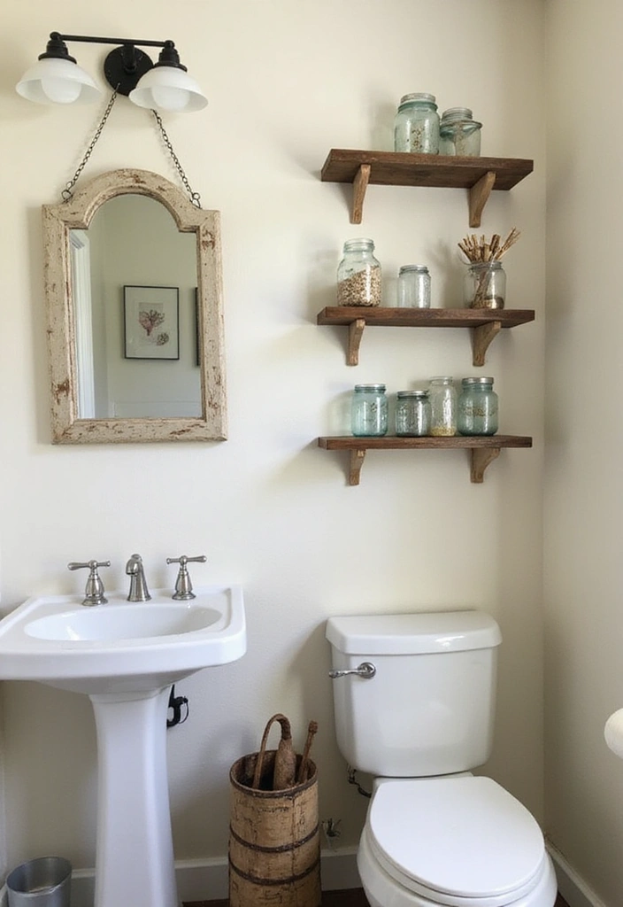 28 Bathroom Ideas Green and Serene for a Natural Vibe 22 28 Bathroom Ideas Green and Serene for a Natural Vibe - 21. Upcycled Decor Items