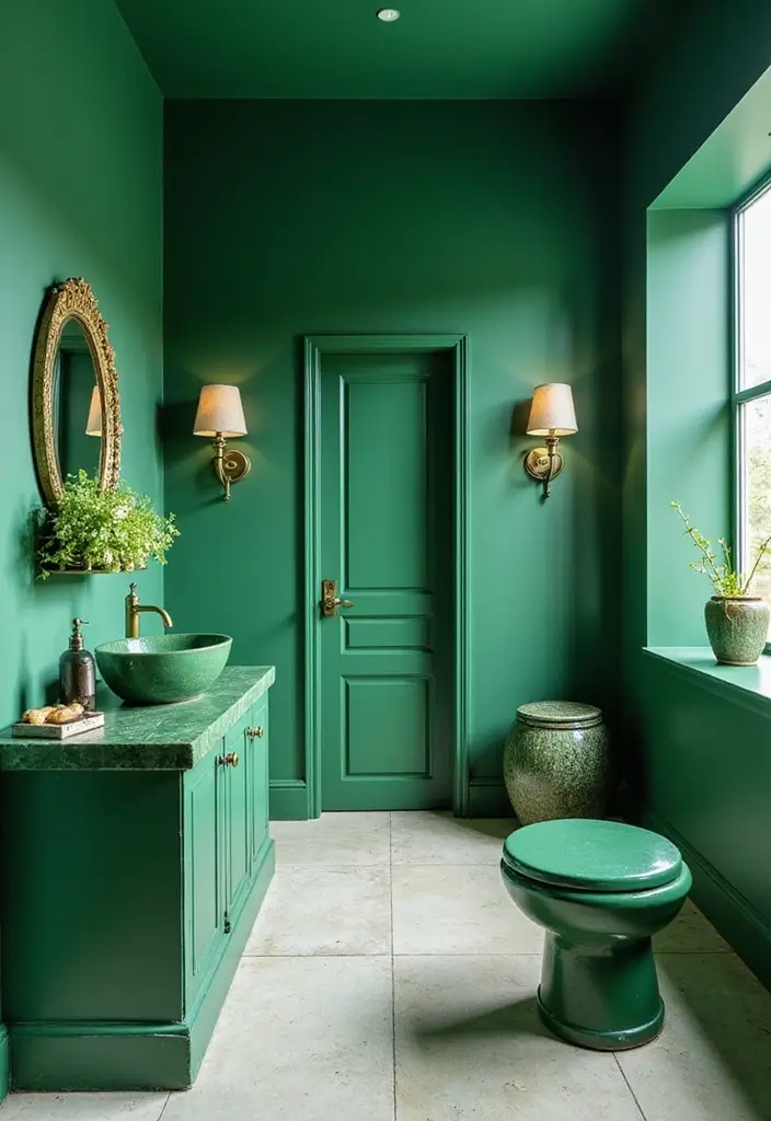 28 Bathroom Ideas Green and Serene for a Natural Vibe 24 28 Bathroom Ideas Green and Serene for a Natural Vibe - 23. Unconventional Green Accents