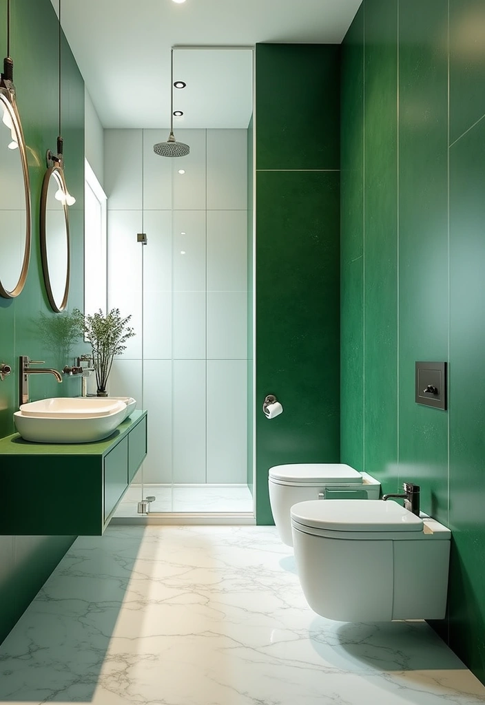 28 Bathroom Ideas Green and Serene for a Natural Vibe 26 28 Bathroom Ideas Green and Serene for a Natural Vibe - 25. Green and White Contrast
