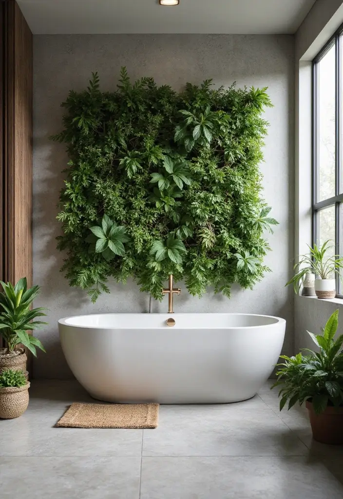 28 Bathroom With Bathtub Ideas That Feel Relaxing 12 28 Bathroom With Bathtub Ideas That Feel Relaxing - 11. Vertical Gardens
