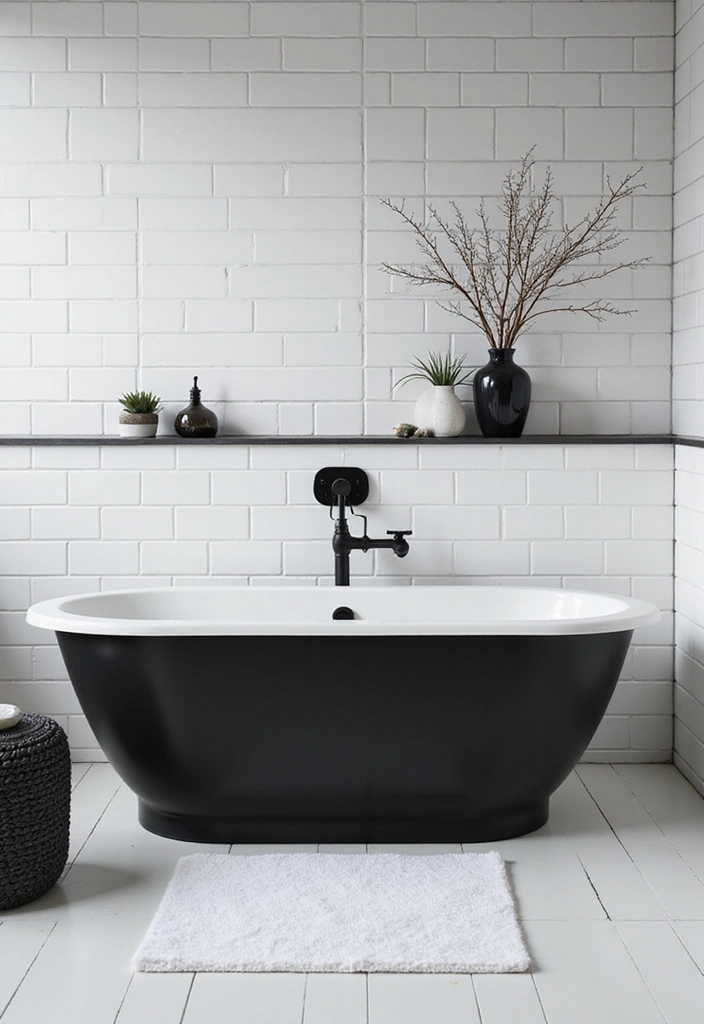28 Bathroom With Bathtub Ideas That Feel Relaxing 10 28 Bathroom With Bathtub Ideas That Feel Relaxing - 9. Monochrome Magic