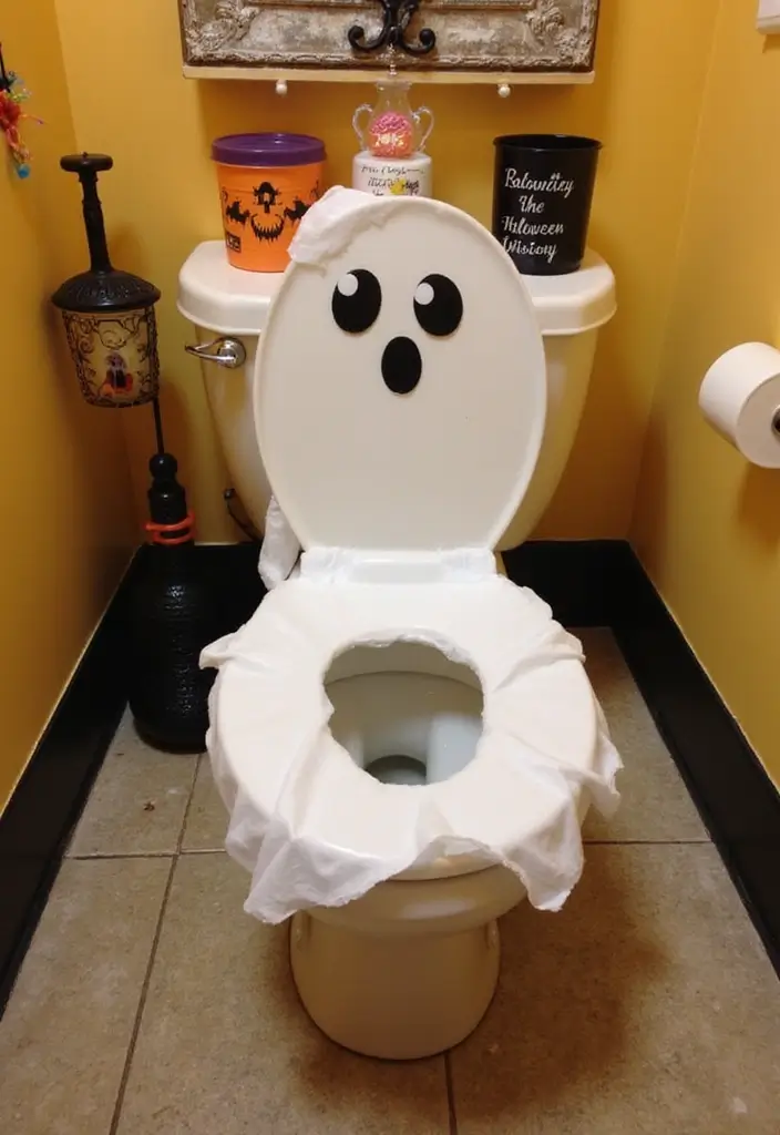 28 Halloween Bathroom Ideas That Are Spooky and Fun 11 28 Halloween Bathroom Ideas That Are Spooky and Fun - 10. Creative Toilet Decor