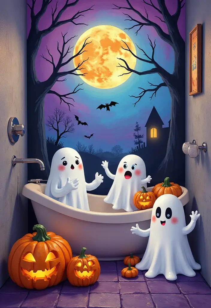 28 Halloween Bathroom Ideas That Are Spooky and Fun 14 28 Halloween Bathroom Ideas That Are Spooky and Fun - 13. Spooky Artwork for Kids