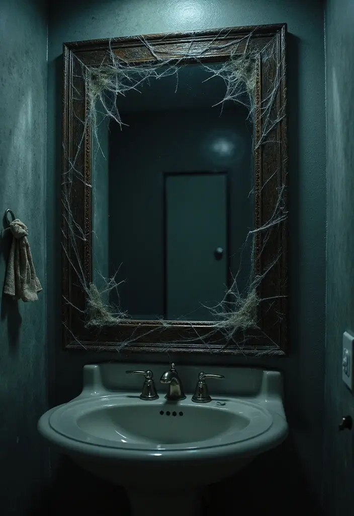 28 Halloween Bathroom Ideas That Are Spooky and Fun 9 28 Halloween Bathroom Ideas That Are Spooky and Fun - 8. Spooky Mirrors