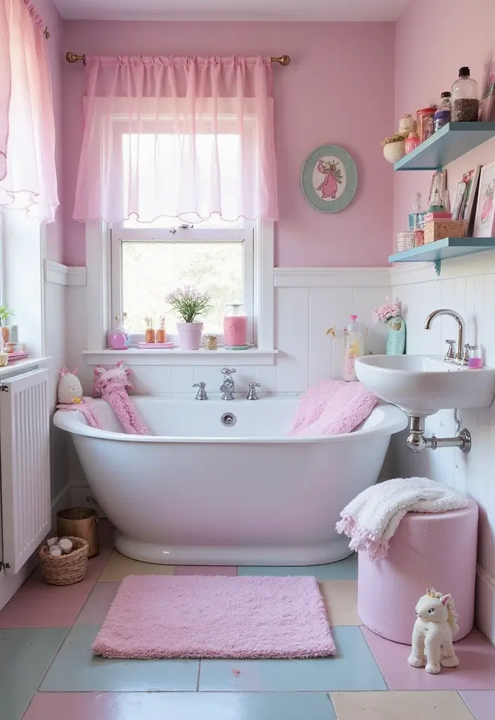 28 Kids Bathroom Ideas That Are Playful and Easy to Clean 14 28 Kids Bathroom Ideas That Are Playful and Easy to Clean - 13. Magical Unicorn Dreams