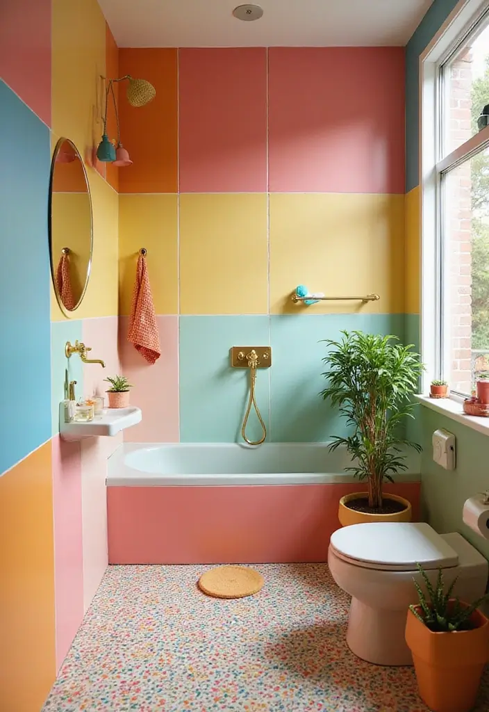 28 Kids Bathroom Ideas That Are Playful and Easy to Clean 19 28 Kids Bathroom Ideas That Are Playful and Easy to Clean - 18. Color Block Fun