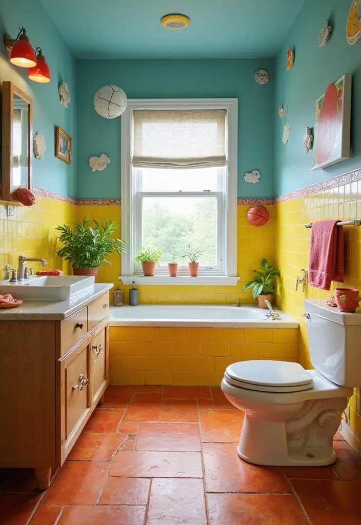 28 Kids Bathroom Ideas That Are Playful and Easy to Clean 20 28 Kids Bathroom Ideas That Are Playful and Easy to Clean - 19. Active Adventure Zone