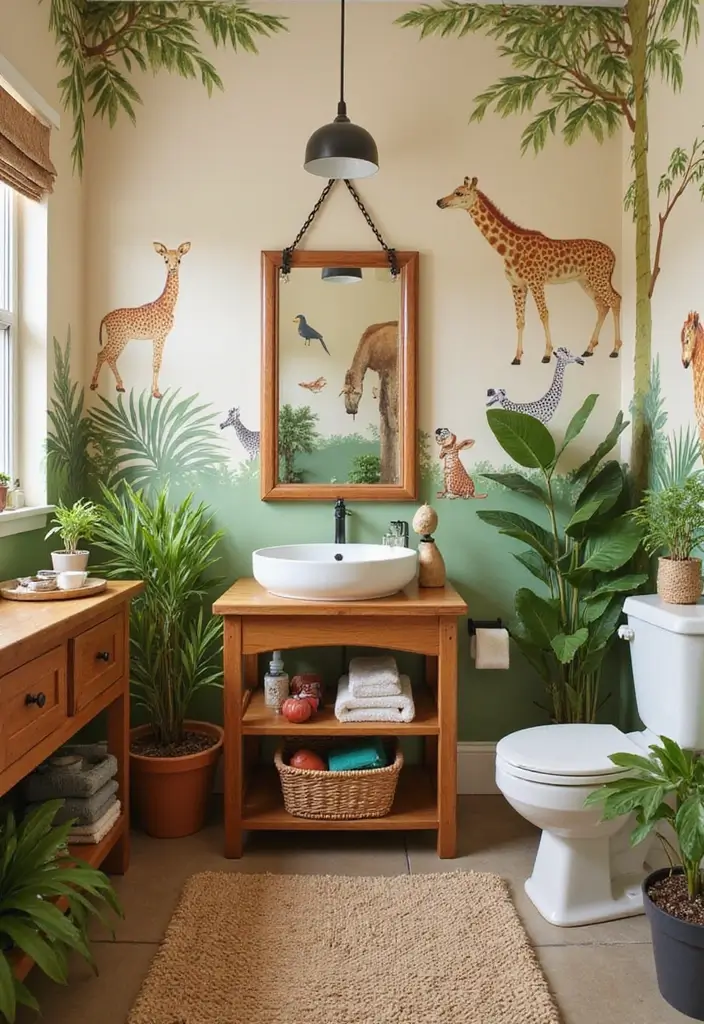 28 Kids Bathroom Ideas That Are Playful and Easy to Clean 3 28 Kids Bathroom Ideas That Are Playful and Easy to Clean - 2. Jungle Safari Escape