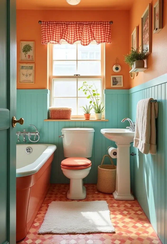 28 Kids Bathroom Ideas That Are Playful and Easy to Clean 27 28 Kids Bathroom Ideas That Are Playful and Easy to Clean - 26. Fun Retro Vibes