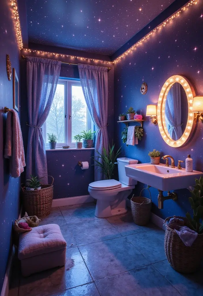 28 Kids Bathroom Ideas That Are Playful and Easy to Clean 29 28 Kids Bathroom Ideas That Are Playful and Easy to Clean - 28. Galactic Wizardry