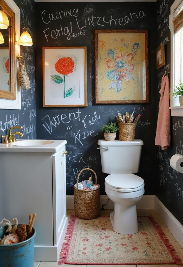 28 Kids Bathroom Ideas That Are Playful and Easy to Clean 8 28 Kids Bathroom Ideas That Are Playful and Easy to Clean - 7. Artful Expressions