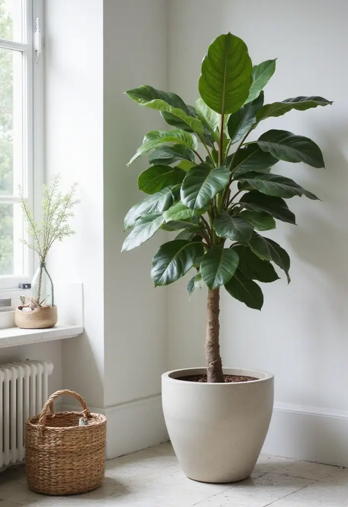 28 Plants in Bathroom Ideas That Freshen the Air 13 28 Plants in Bathroom Ideas That Freshen the Air - 12. Fiddle Leaf Fig: A Statement Piece