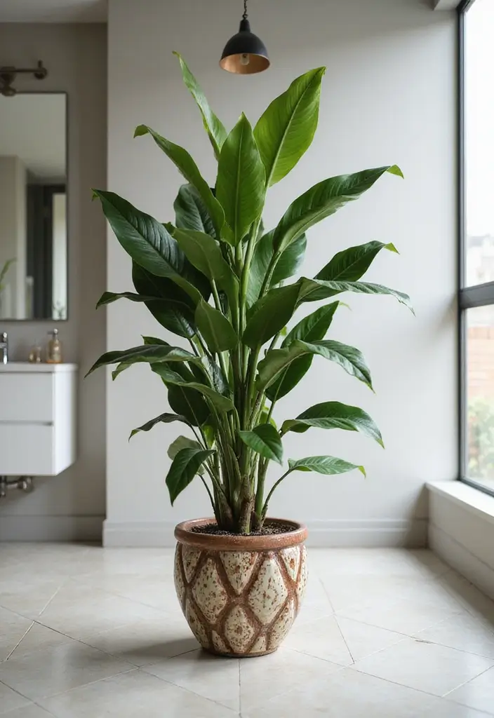 28 Plants in Bathroom Ideas That Freshen the Air 15 28 Plants in Bathroom Ideas That Freshen the Air - 14. Dracaena: Versatile and Stylish