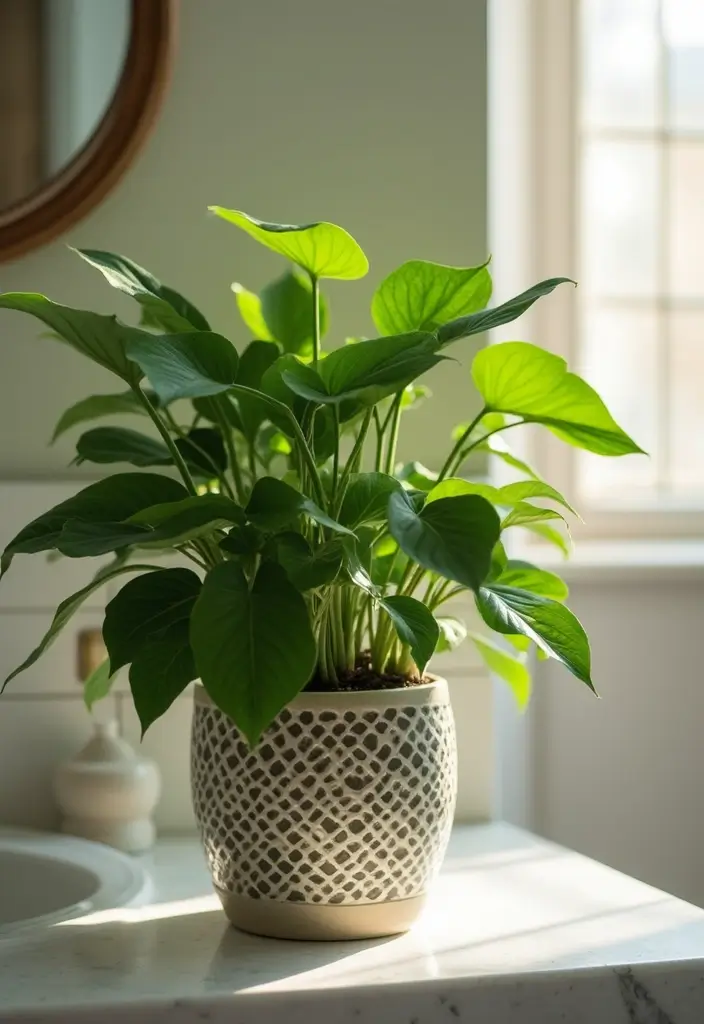 28 Plants in Bathroom Ideas That Freshen the Air 17 28 Plants in Bathroom Ideas That Freshen the Air - 16. Maranta: The Prayer Plant