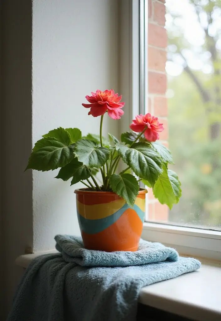 28 Plants in Bathroom Ideas That Freshen the Air 18 28 Plants in Bathroom Ideas That Freshen the Air - 17. Begonia: Colorful and Charming