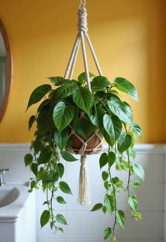 28 Plants in Bathroom Ideas That Freshen the Air 3 28 Plants in Bathroom Ideas That Freshen the Air - 2. Pothos: A Cascading Beauty